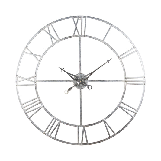 Large Silver Foil Skeleton Wall Clock