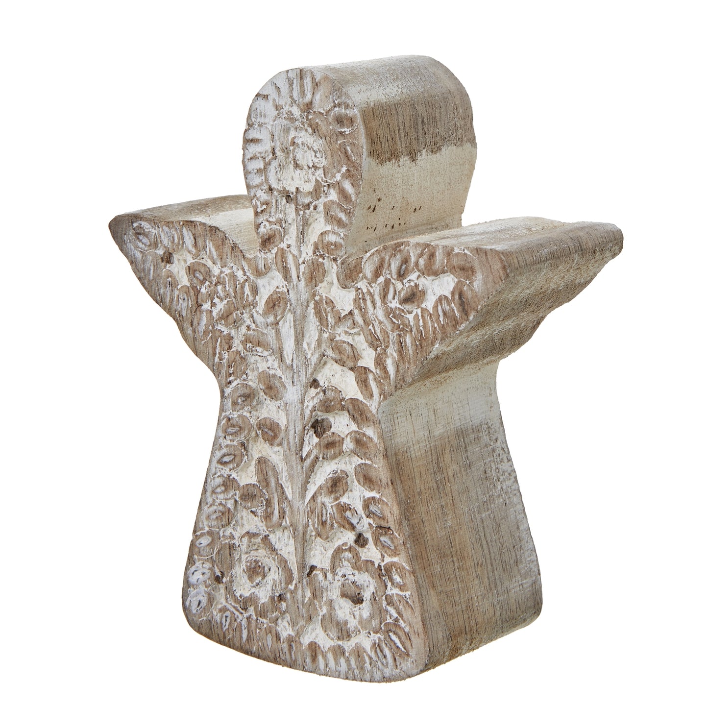 White Wash Collection Patterned Angel Decoration