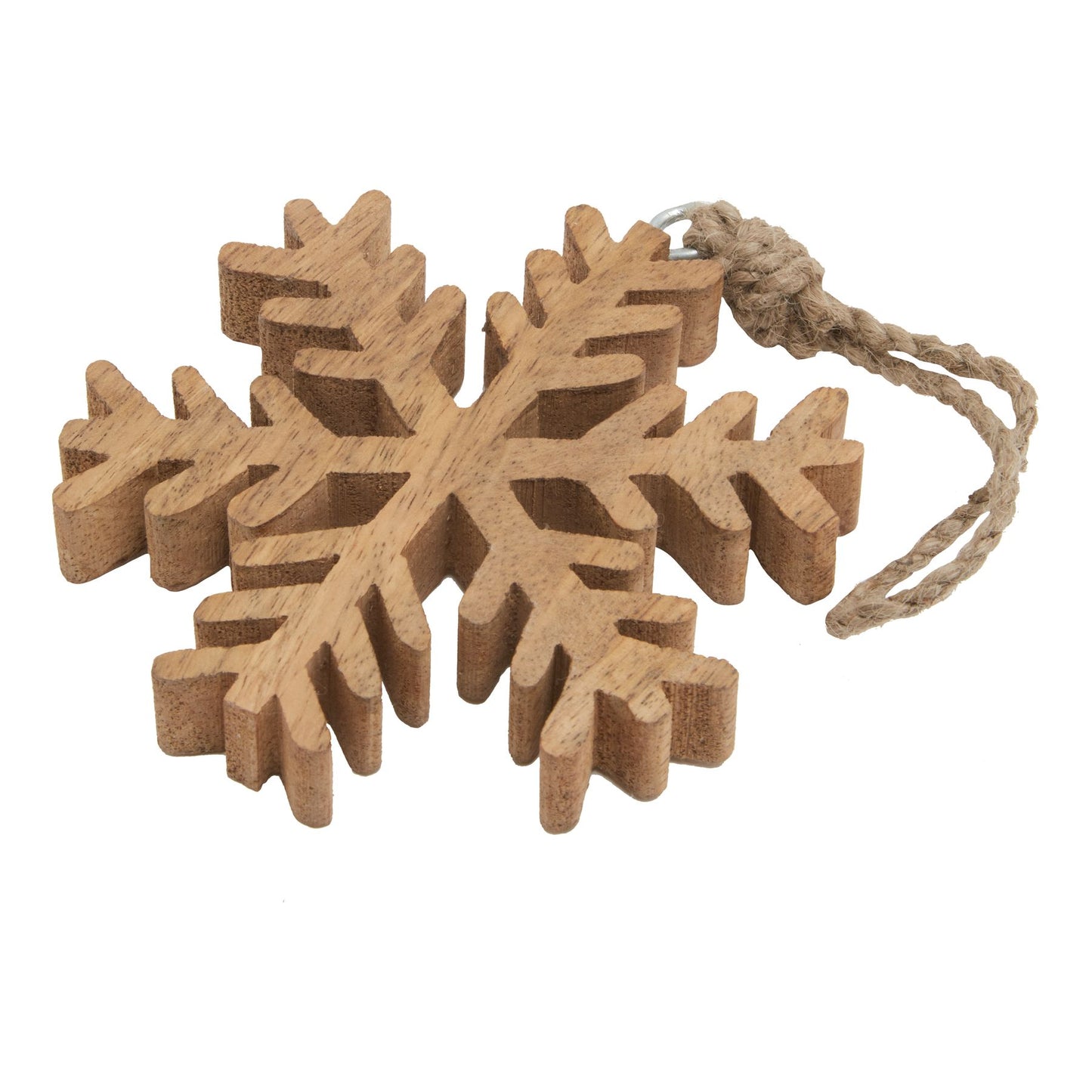 Natural Wooden Hanging Snowflake Decoration